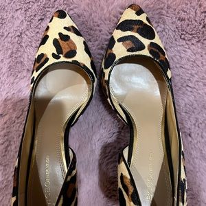 BCBGeneration high heeled natural leopard pump